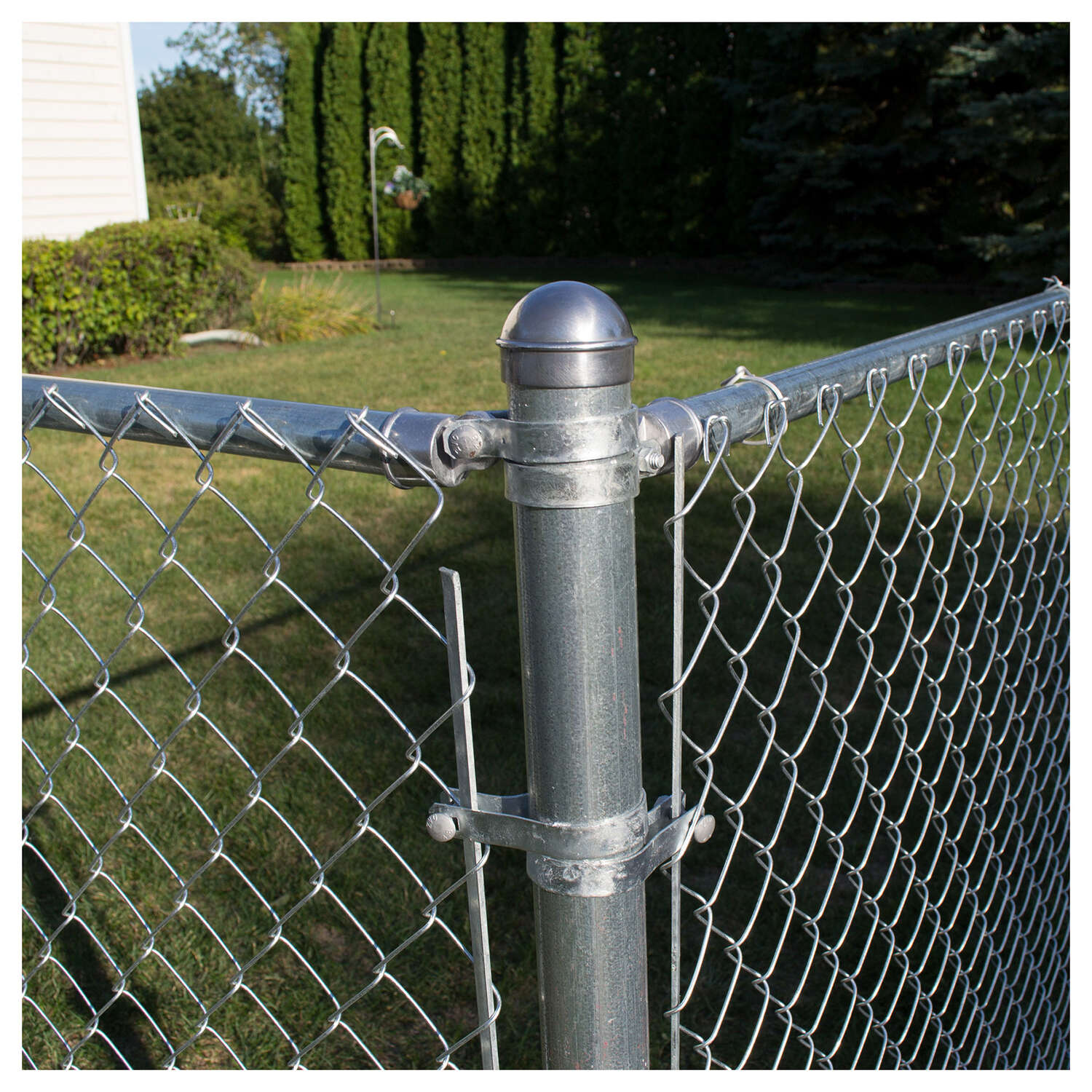 YardGard 3 in. H Steel Chain Link Fence Corner Post Kit