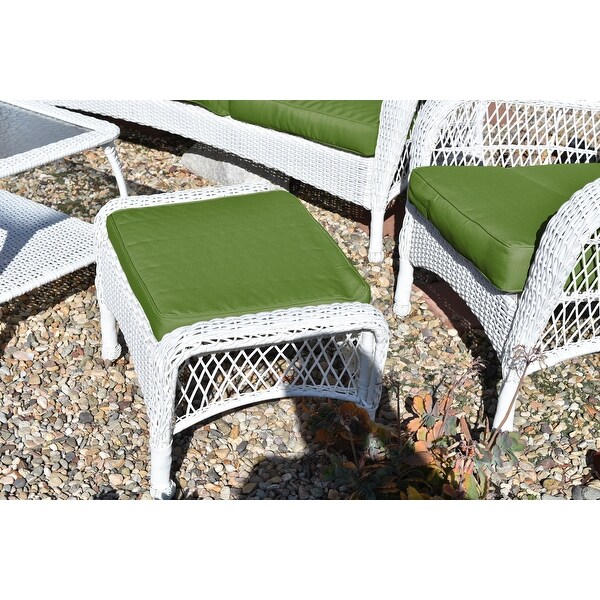 Jeco White Wicker 6piece Seating Set with Tan Cushions