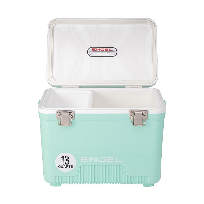 Engel 13 Quart 18 Can Leak Proof Odor Resistant Insulated Cooler Drybox， Seafoam