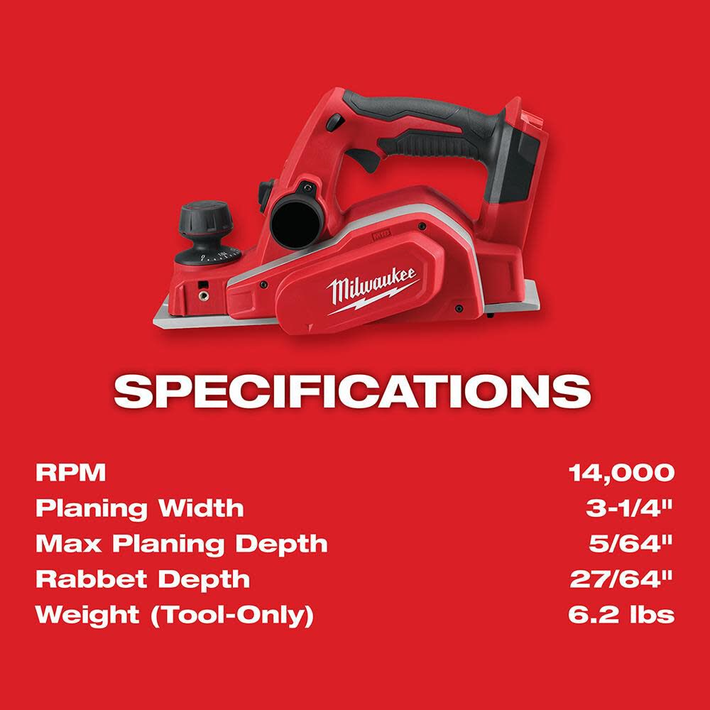 Milwaukee M18 3-1/4 in. Planer 2623-20 from Milwaukee