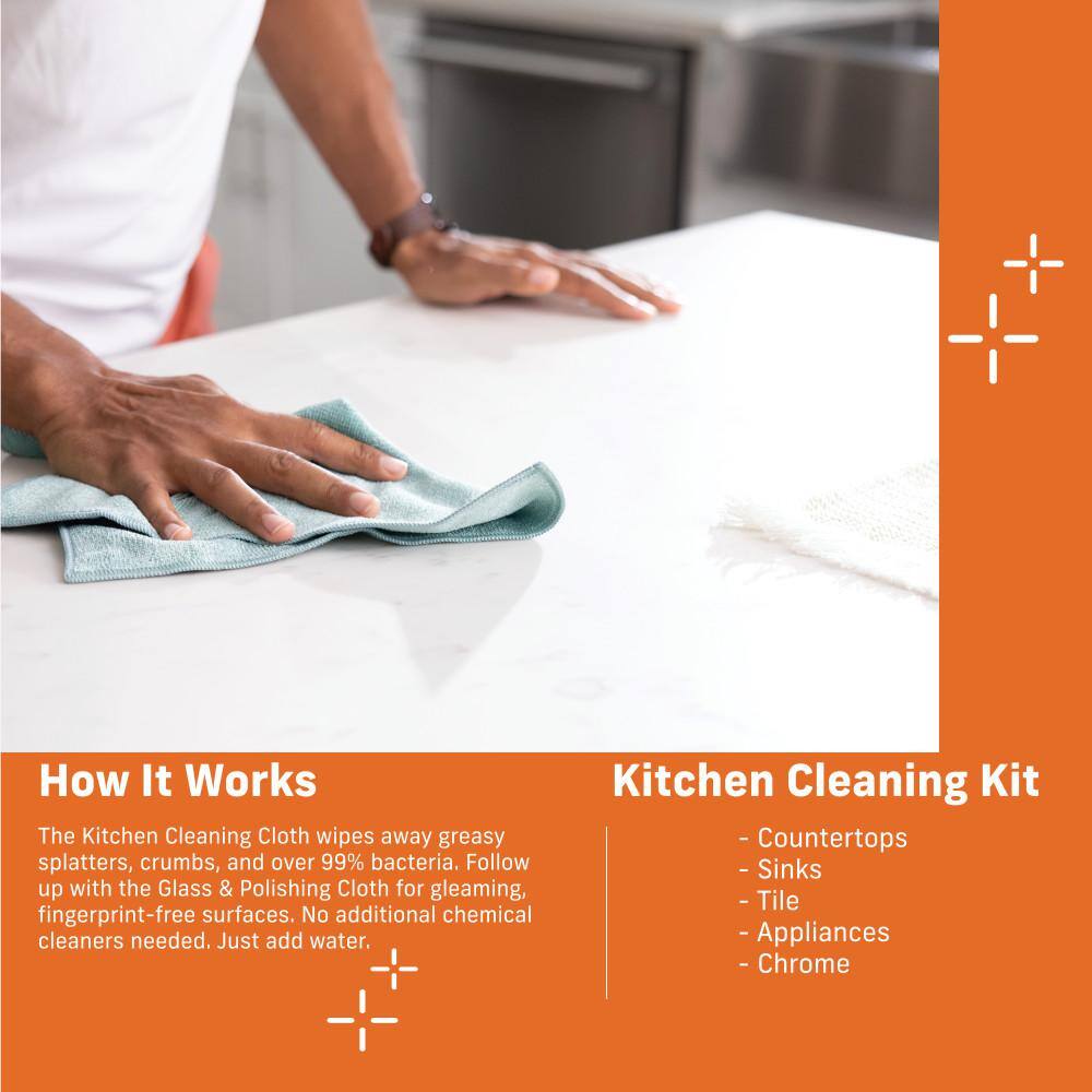 E-Cloth 20 in. x 16 in. Microfiber Kitchen Cleaning Kit 2 Cloth Set 10601M