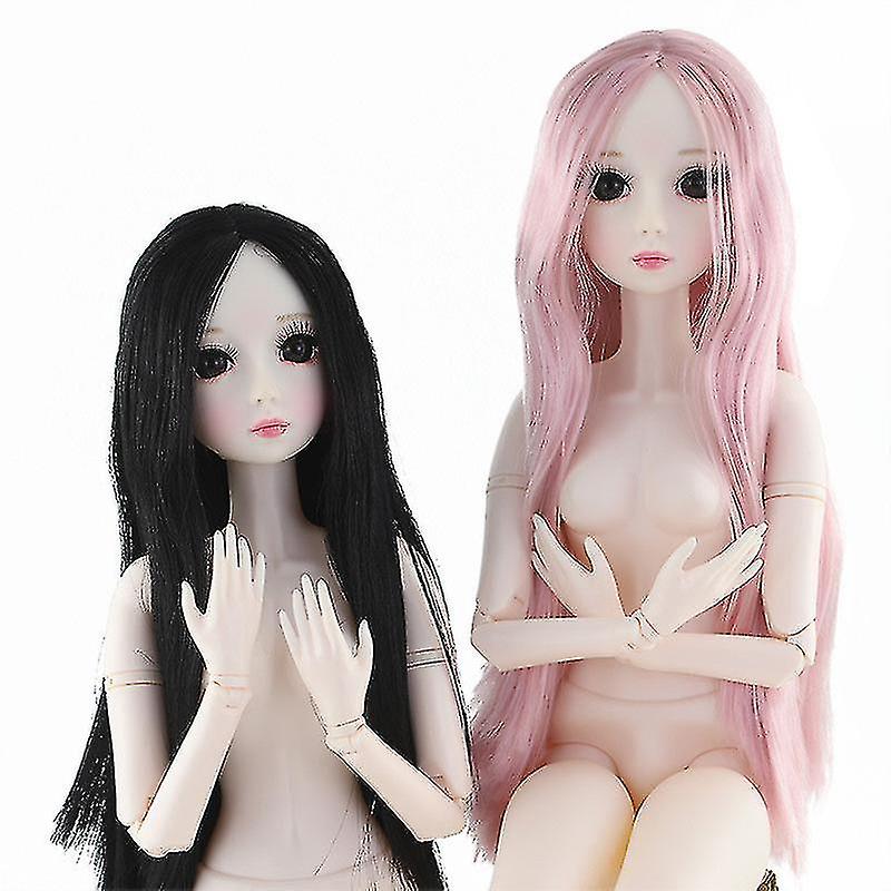 60cm Bjd Doll 1/3 4d Eyes 20movable Joints White Skin Nude Rose Gold B