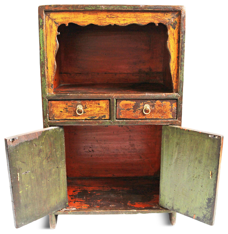 Consigned Antique Mongolian Side Cabinet   Asian   Accent Chests And Cabinets   by Design Mix Furniture  Houzz