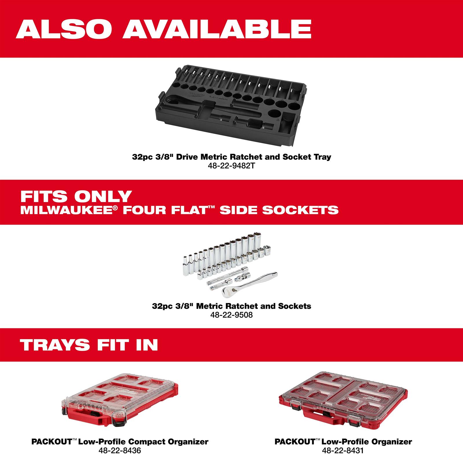 Milwaukee Tool 48-22-9508 Milwaukee 32-Piece Ratchet and Socket Sets