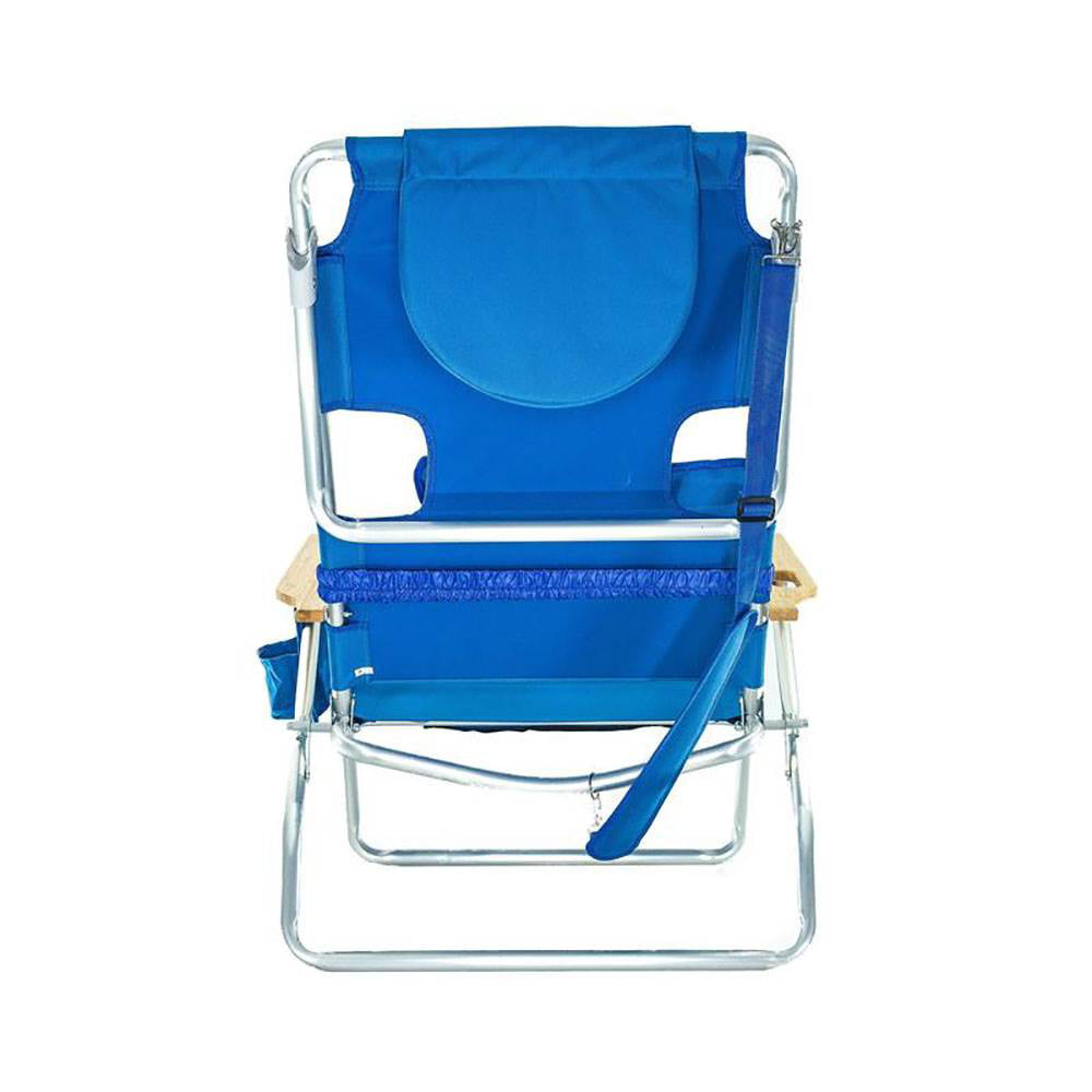 Ostrich Deluxe Padded 3-N-1 Outdoor Lounge Reclining Beach Chair， Blue (4 Pack)