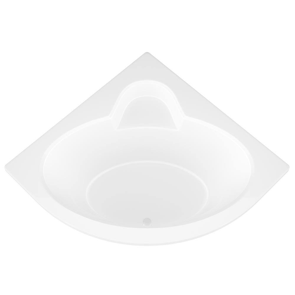 Universal Tubs Jasper 5 ft. Acrylic Center Drain Corner Drop-in Non-Whirlpool Bathtub in White HD6060AS