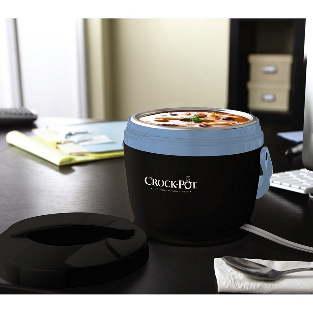 Crock-Pot SCCPLC200-BK Lunch Crock Warmer 20 oz Black and Sky Blue