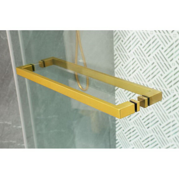 Frameless Double Sliding Shower Glass Door Gold 56...