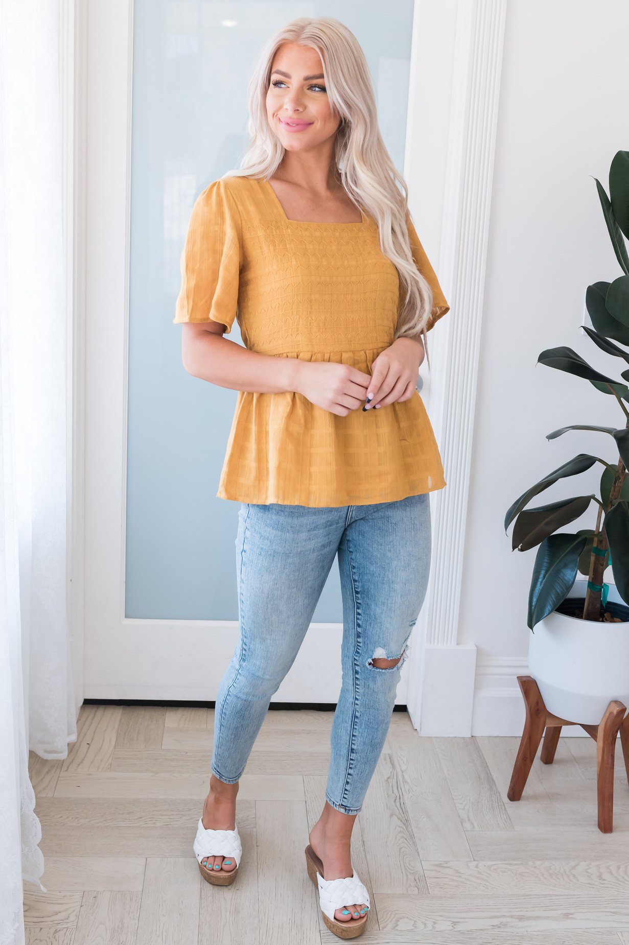 Hopeful Honey Modest Blouse