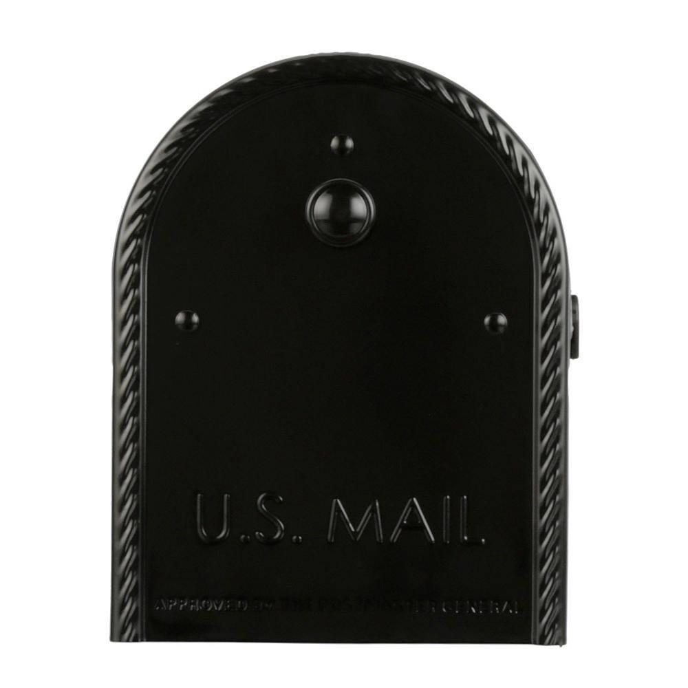 Architectural Mailboxes Edwards Black Large Steel Post Mount Mailbox EM160BAM