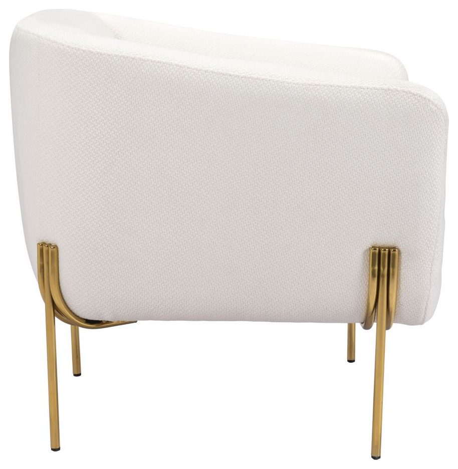 Micaela Arm Chair Ivory/Gold   Midcentury   Armchairs And Accent Chairs   by First of a Kind USA Inc  Houzz