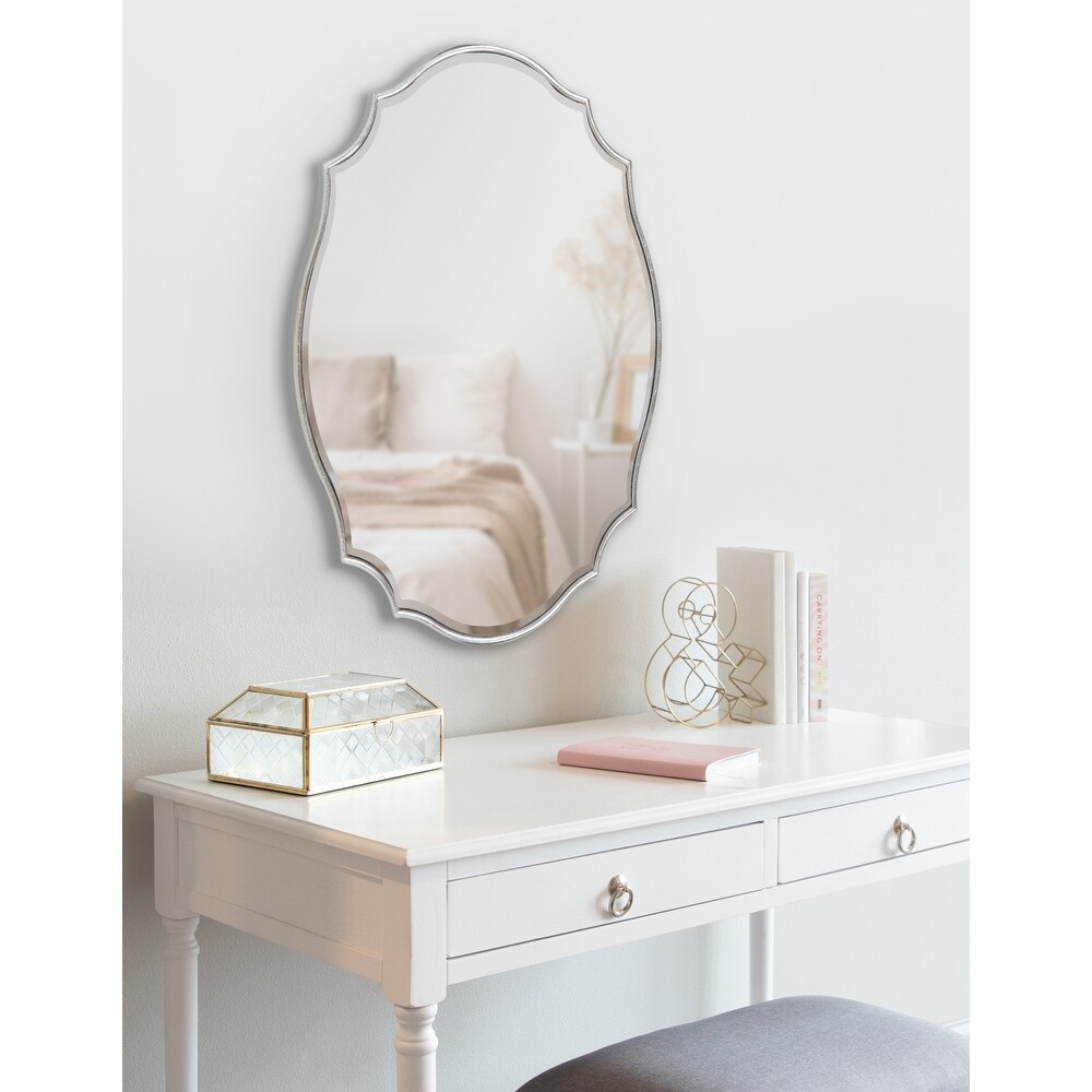 Kate and Laurel Leanna Scalloped Oval Wall Mirror