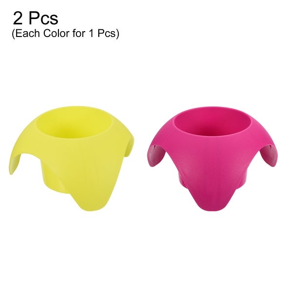 2x Beach Sand Coasters， Drink Cup Holder Beach Accessories， Multicolor - Light Yellow， Rose Red