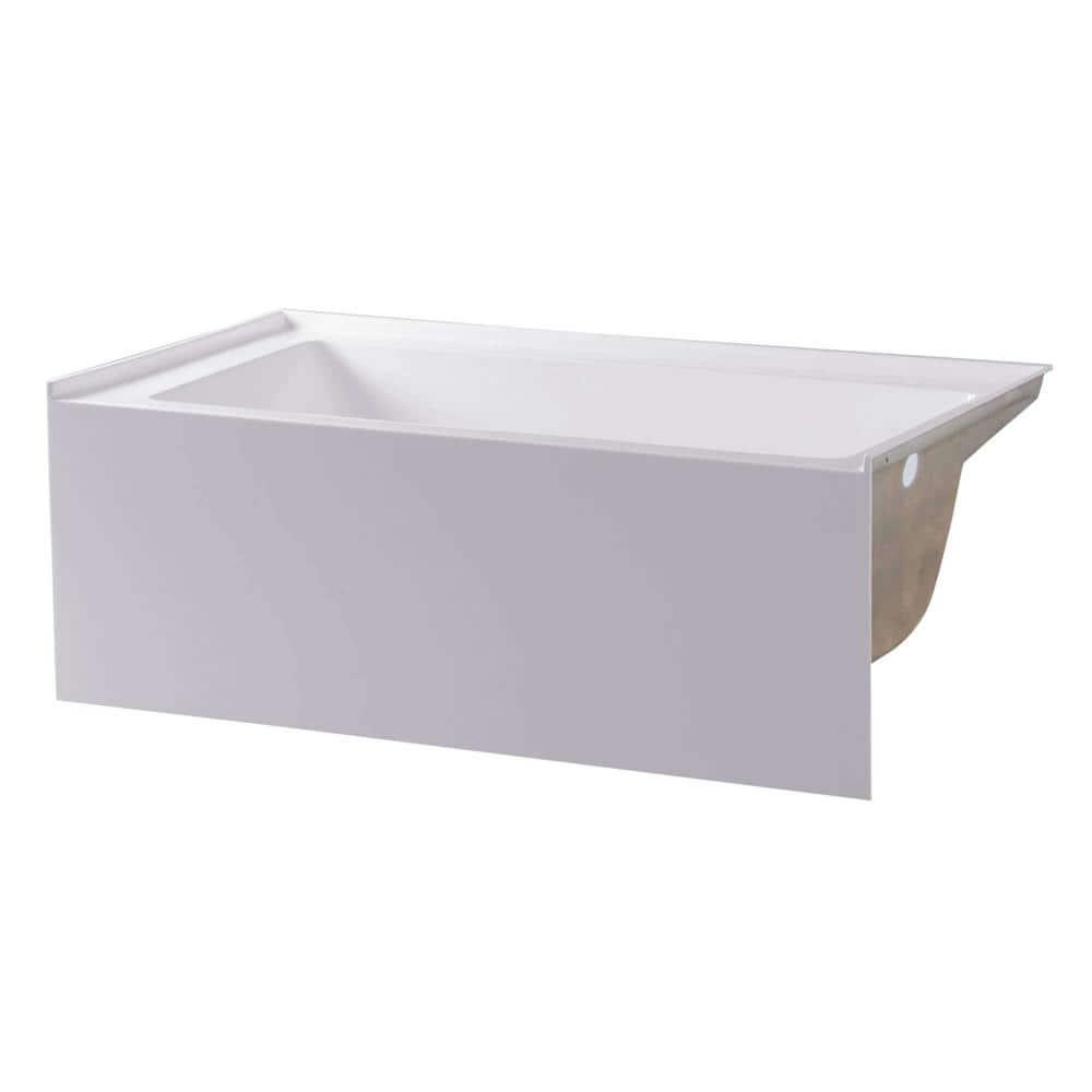 FINE FIXTURES 60 in x 32 in Acrylic Right Drain Rectangular Apron Front NonWhirlpool Bathtub in White