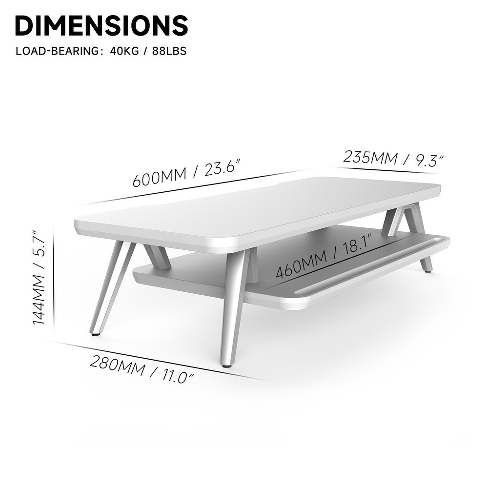 Fenge Monitor Stand  23.6 Inch 2 Tiers Monitor Stands Riser