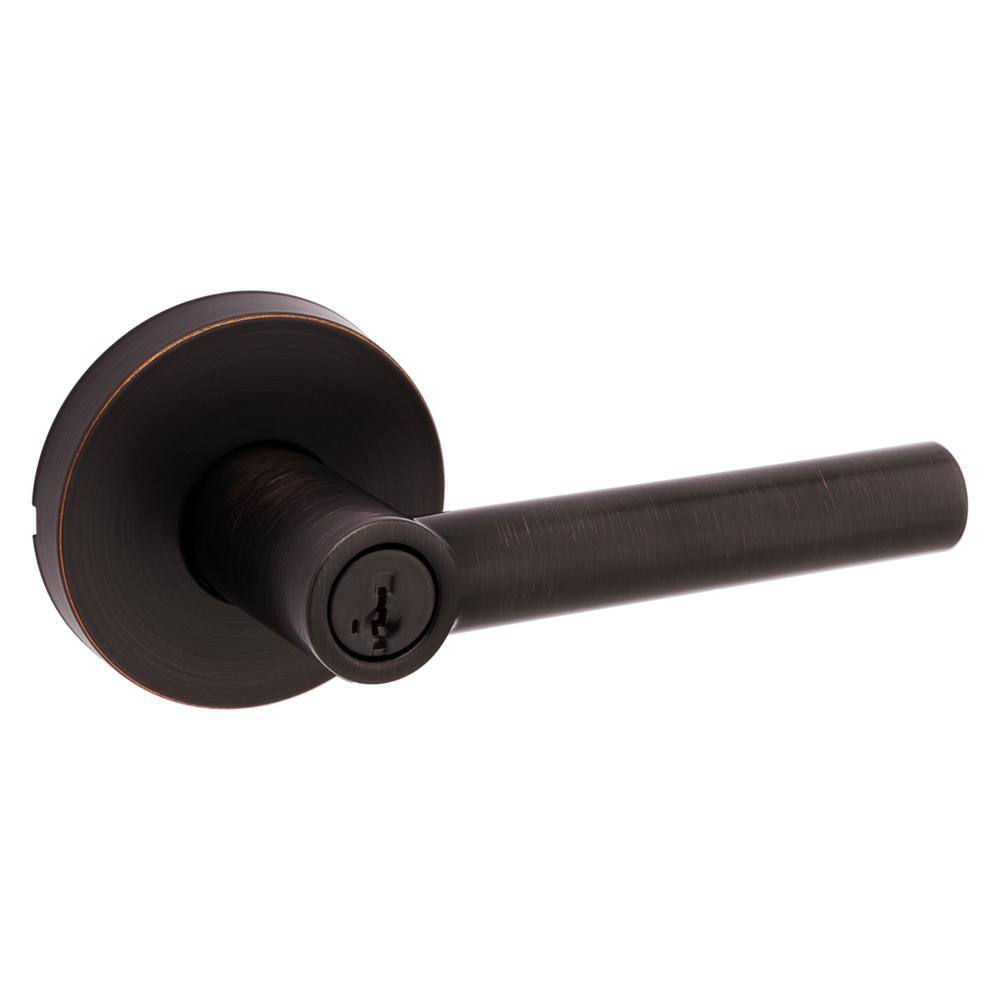 Kwikset Milan Venetian Bronze Entry Door Lever featuring SmartKey Technology 740MILRDT11PSMT