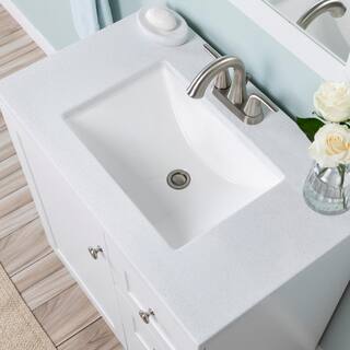 Glacier Bay Bannister 30.50 in. W x 18.75 in. D x 35.14 in. H Bath Vanity in White with White Top BA30P2-WH