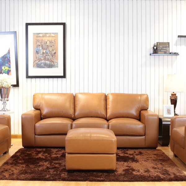 Bordeaux Leather Match Sofa，Loveseat，Armchair and Ottoman