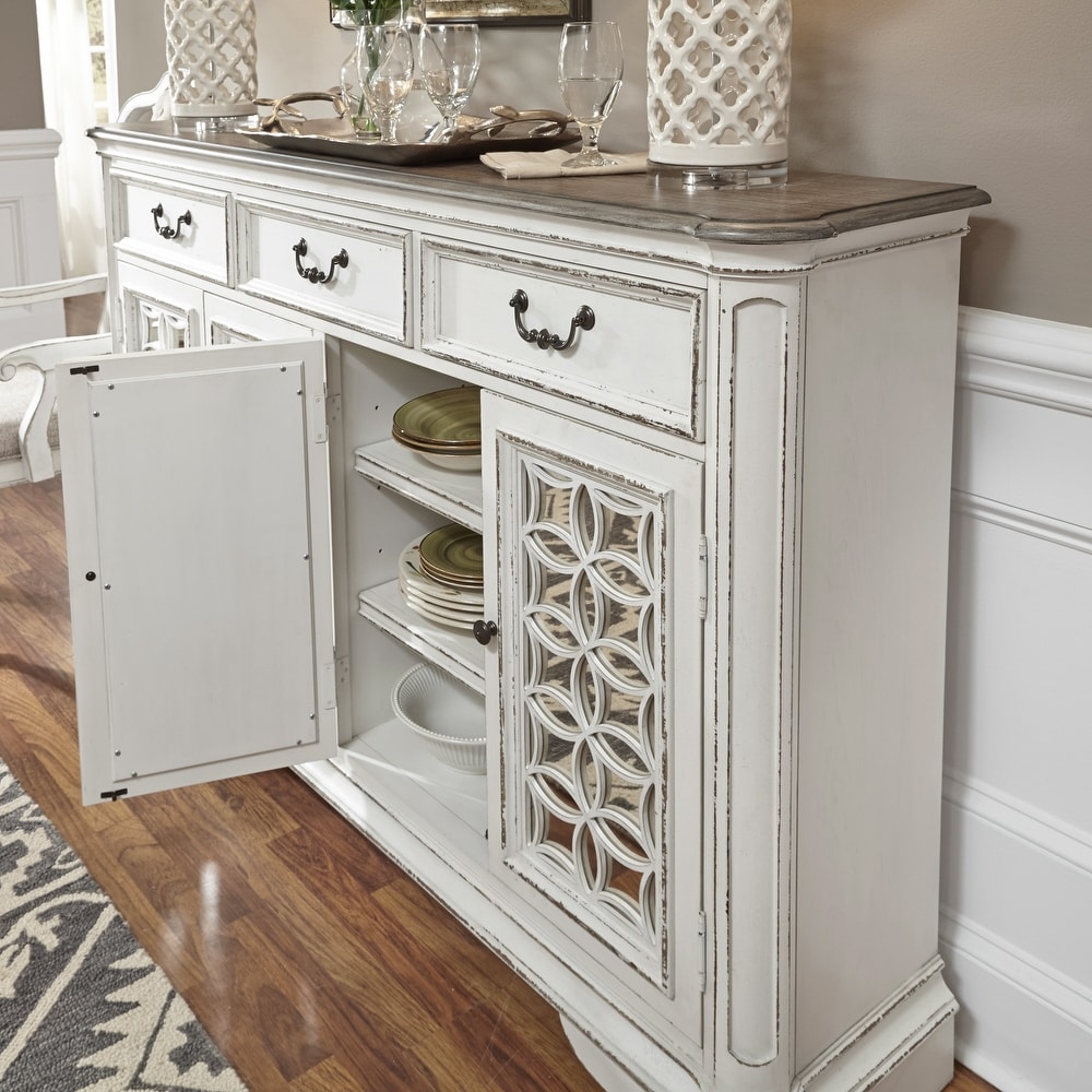 Magnolia Manor Antique White Weathered Bark Hall Buffet