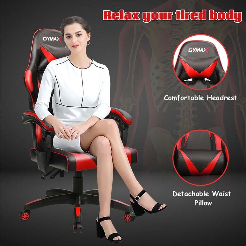 Massage Gaming Chair Recliner, Racing Computer Office Chair, Ergonomic High Back Swivel PC Game Chair with Headrest & Lumbar Support