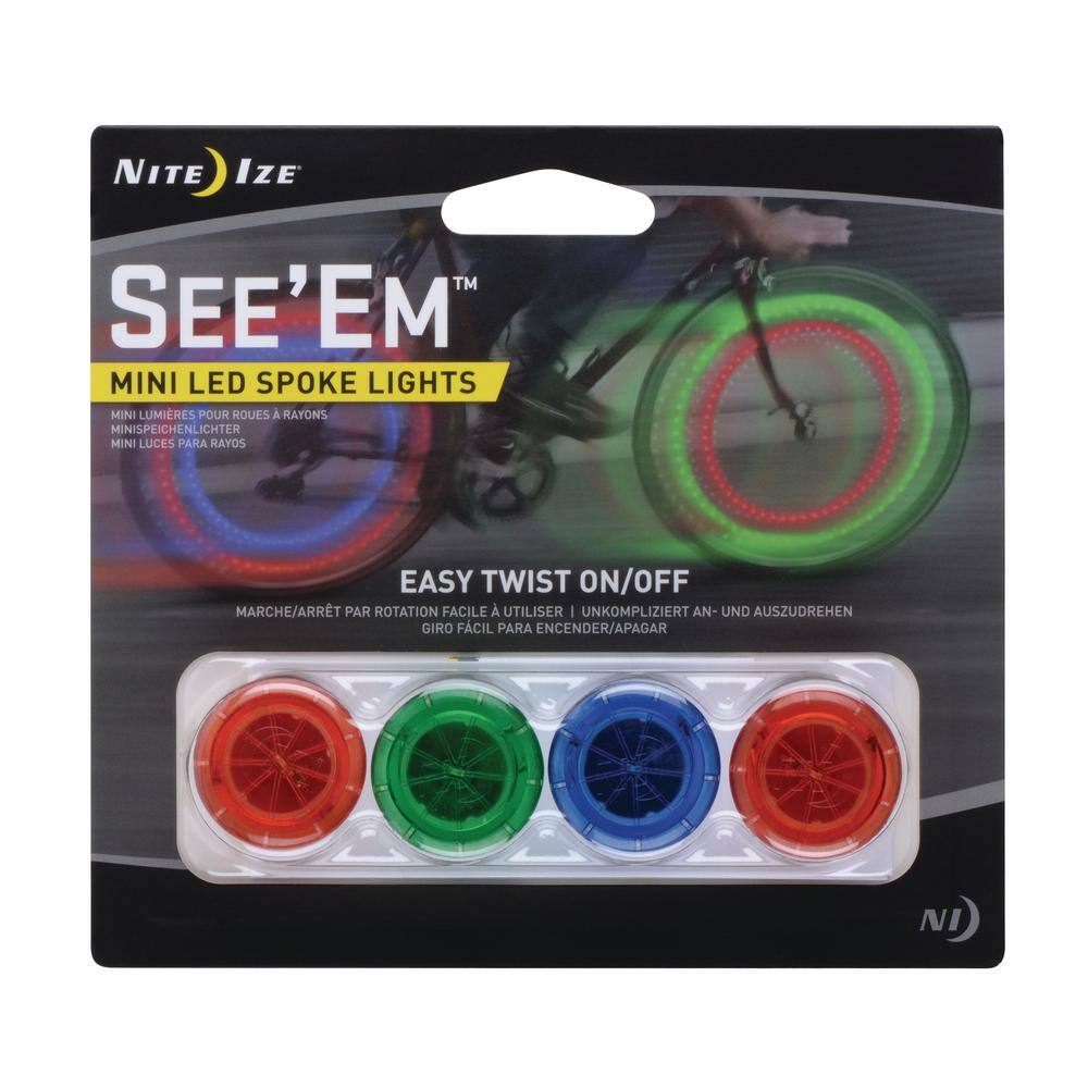 Nite Ize See'Ems Mini LED Spoke Lights (4-Pack) NSE-A1-4R3