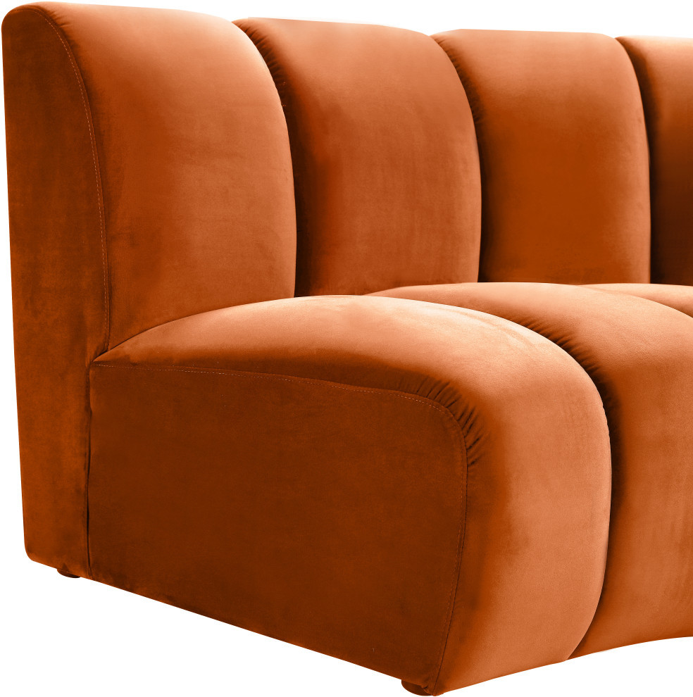 Infinity Channel Tufted Velvet Modular Chair   Contemporary   Armchairs And Accent Chairs   by Meridian Furniture  Houzz