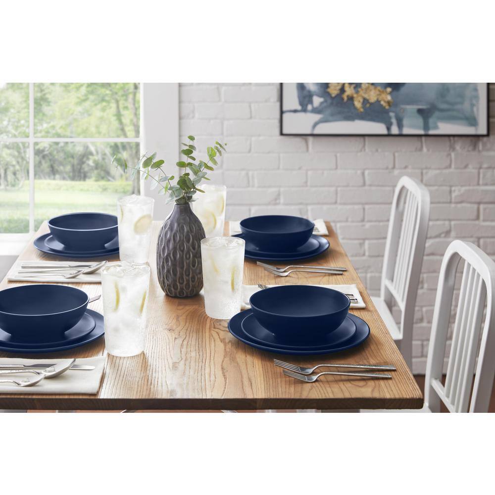 StyleWell Taryn Melamine Salad Plates in Matte Midnight Blue (Set of 6) AA5479MID