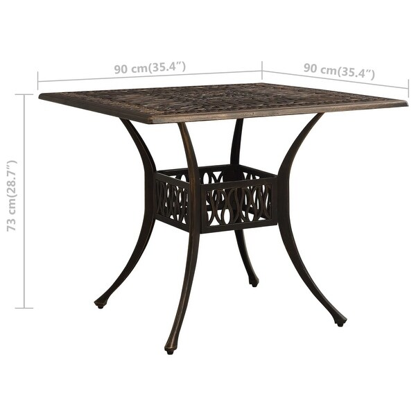 vidaXL Patio Table Bronze 35.4