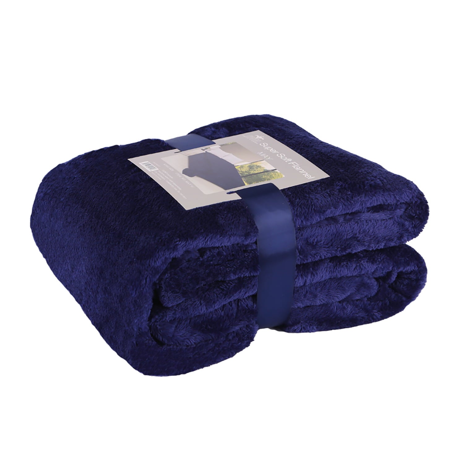 JML Fleece Bed Blankets Queen Navy - Soft Lightweight Plush Cozy Blanket Microfiber， 77