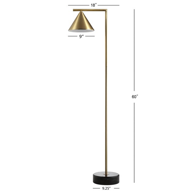 Chelsea Cone Shade Floor Lamp includes Led Light Bulb Brass Jonathan Y