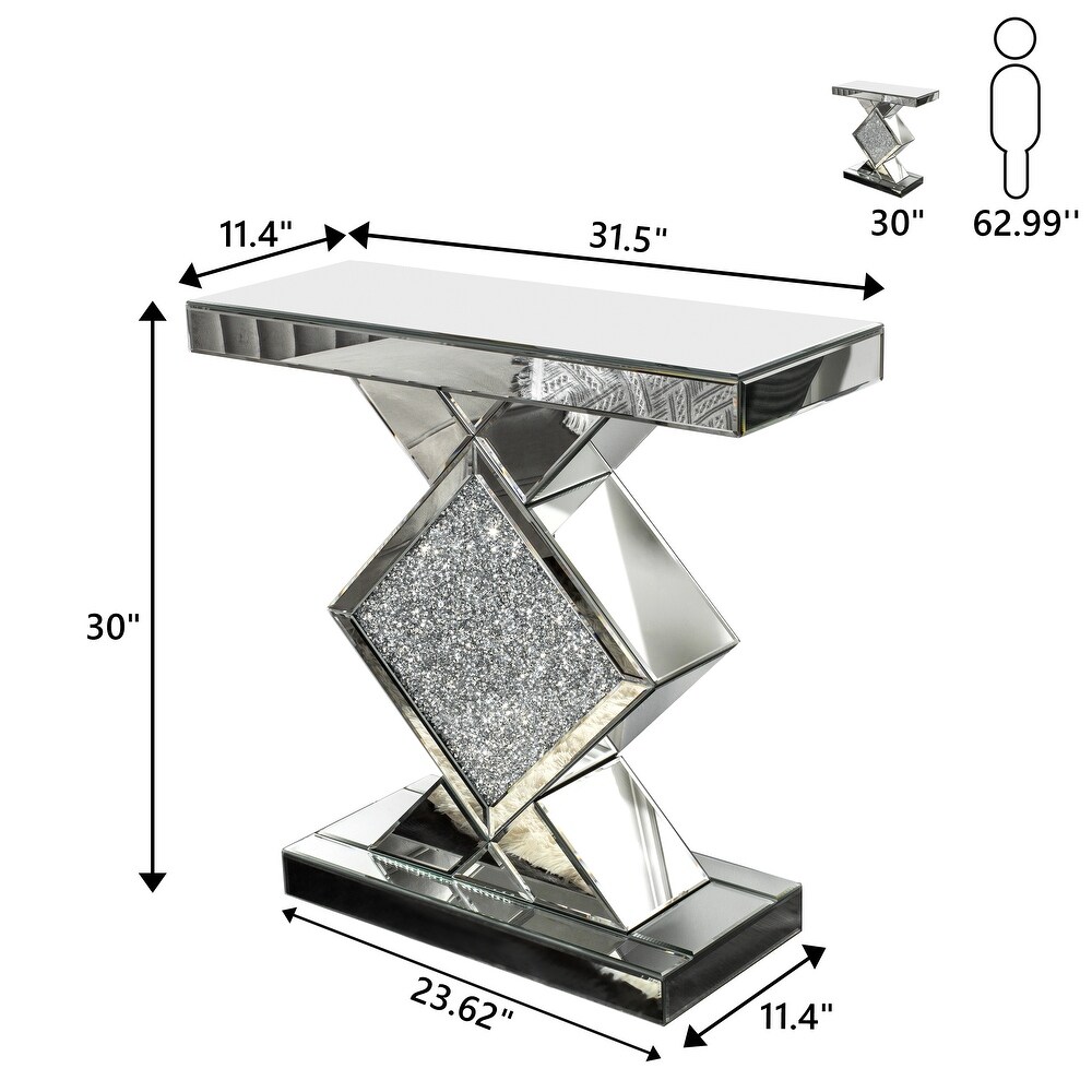 Contemporary Mirrored Console Table