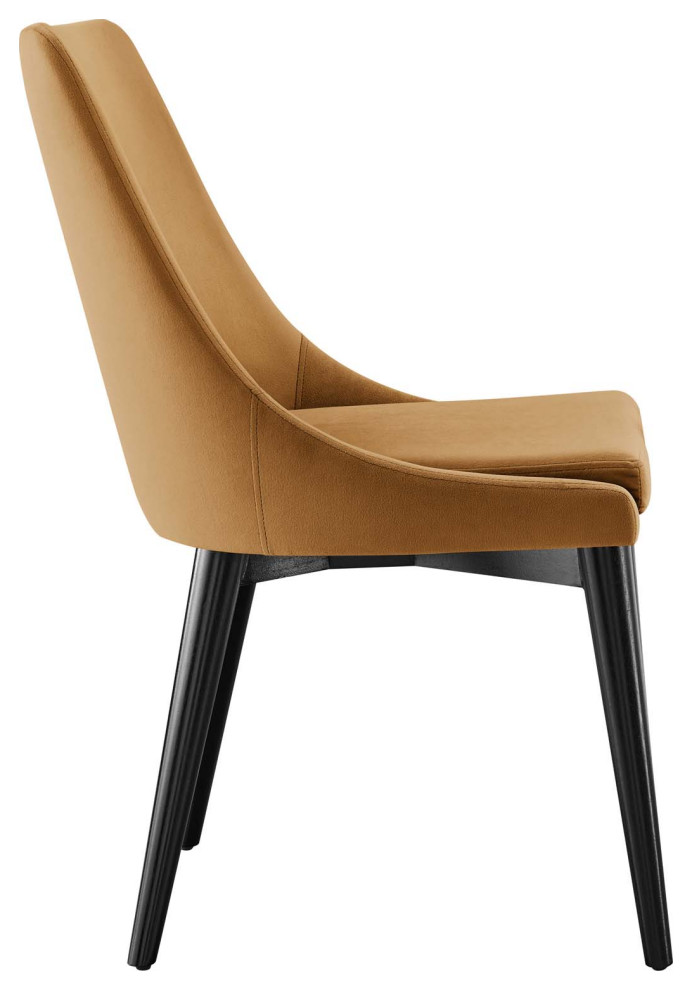 Viscount Performance Velvet Dining Chair  Cognac   Midcentury   Dining Chairs   by Dot  ampBo  Houzz