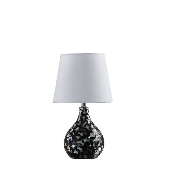 Seashell Swirl Pattern Mini Polyresin Table Lamp Black Ore International