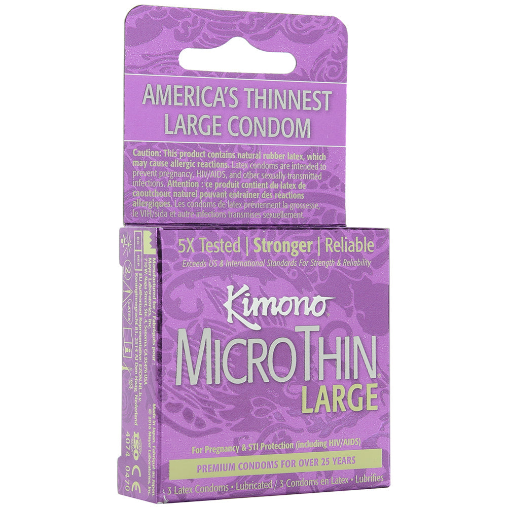 Kimono MicroThin Large Condoms in 3 Pack