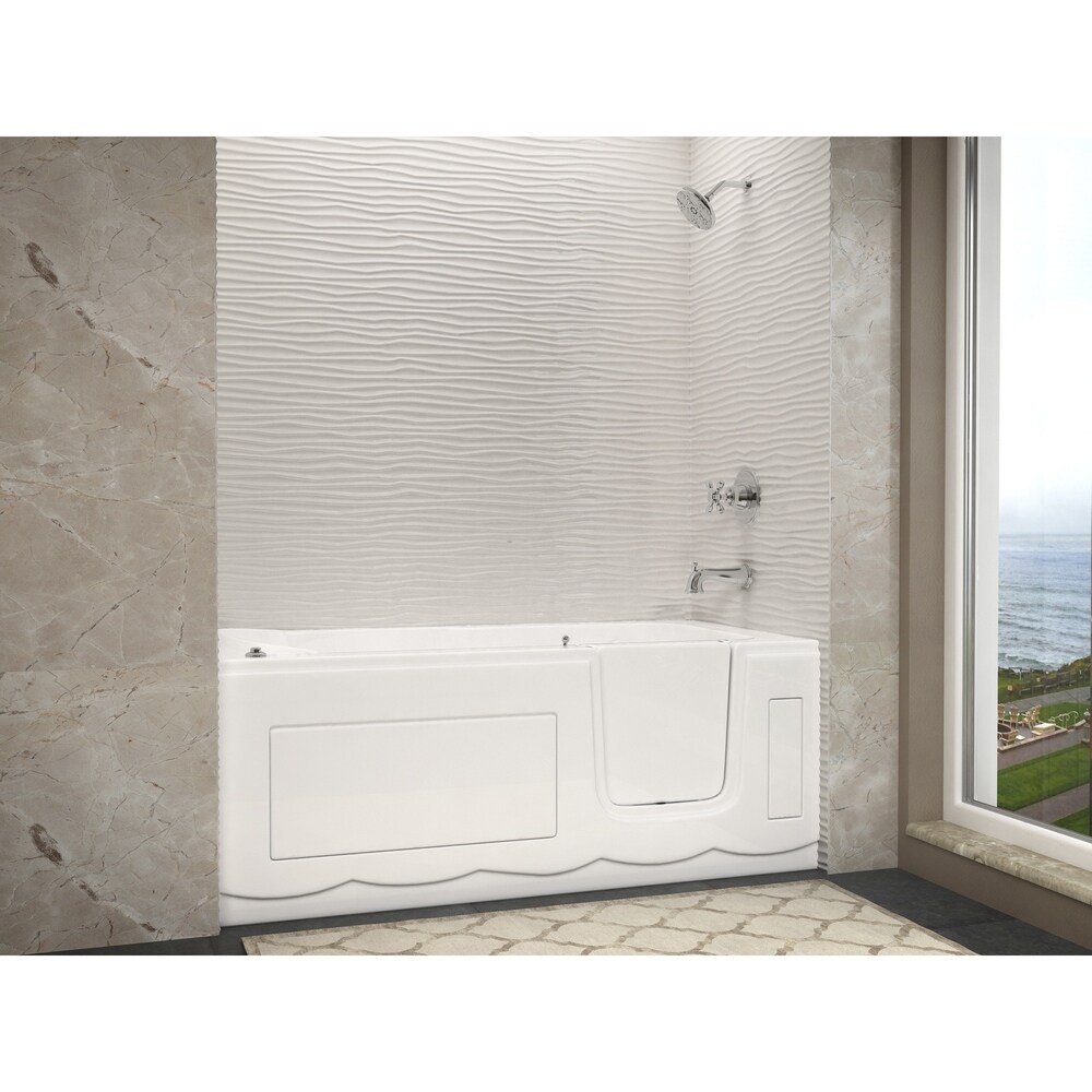 MediTub Step In 30x60 inch Right Drain White Air Jetted Step In Bathtub