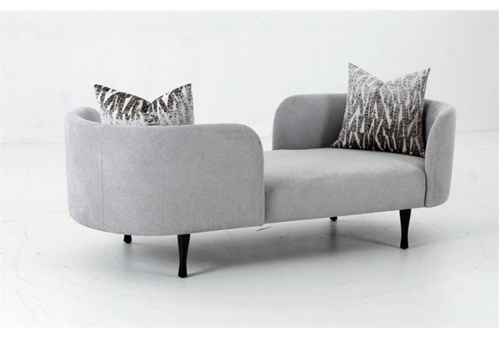 Divani Casa Jamie Removable Cushion Fabric Upholstered Seater Chaise in Gray   Midcentury   Indoor Chaise Lounge Chairs   by Homesquare  Houzz