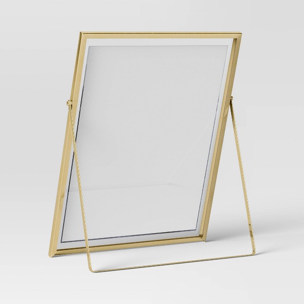 X 11 quot Float To 8 quot X 10 quot Linear Metal Easel Single Image Frame Brass