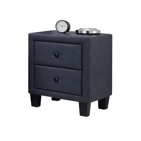 Acme 25663 Saveria Nightstand  2 Tone Gray PU