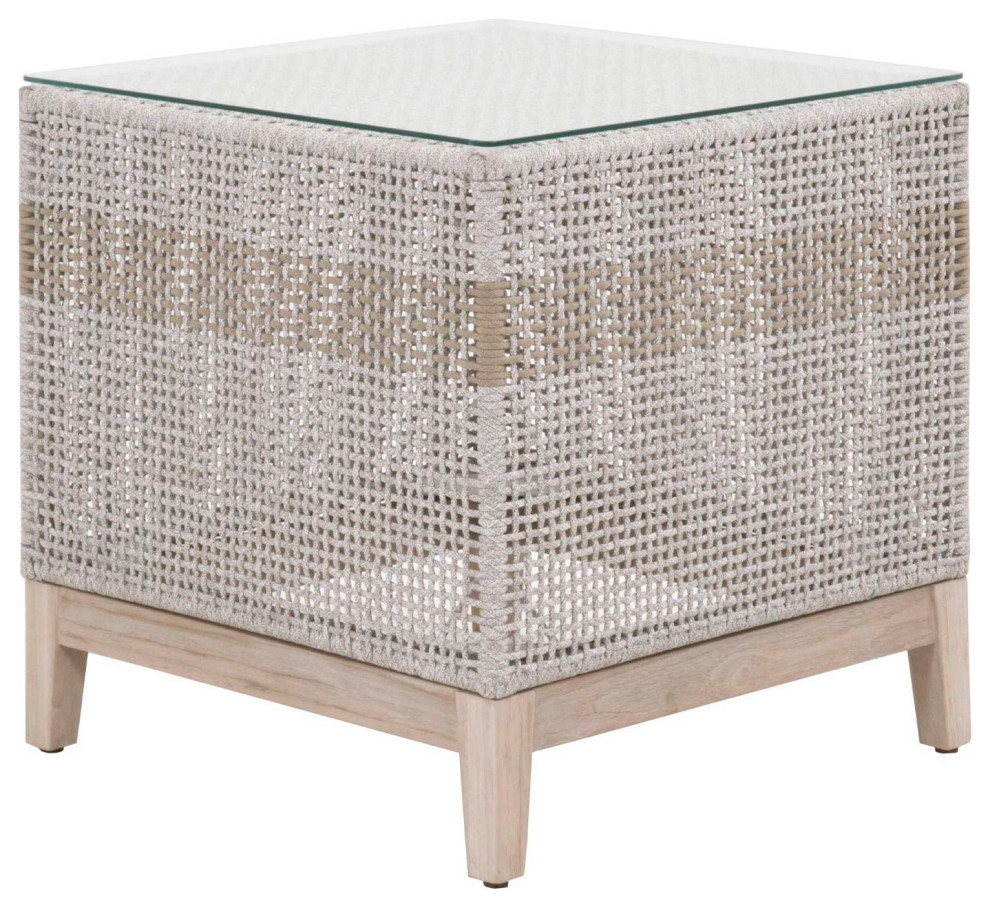 Essentials For Living Woven Tapestry Outdoor End Table   Beach Style   Outdoor Side Tables   by Unlimited Furniture Group  Houzz