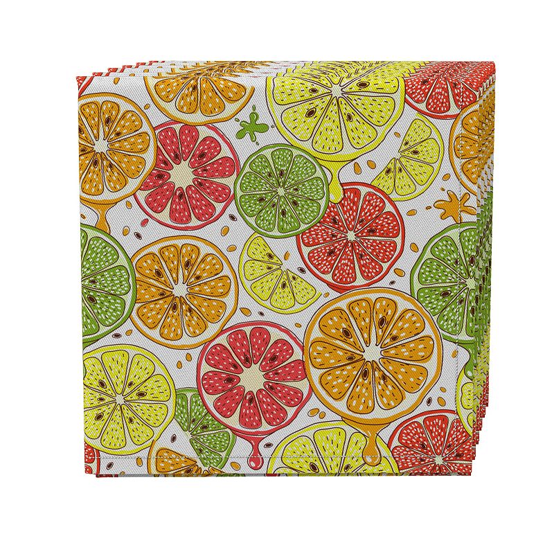 Napkin Set of 4， 100% Cotton， 20x20， Juicy Citrus Slices