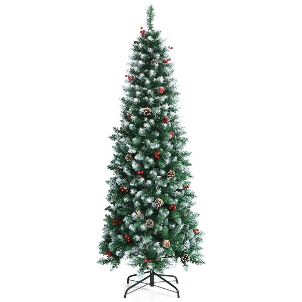 Pre lit Christmas Tree Hinged Pencil Decoration Tree with LED Lights