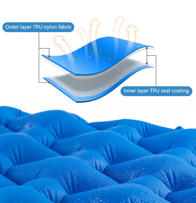 Outdoor 2 Person Inflatable Mattress Ultralight Sleeping Pads Air Mattresses Camping Mat Cushion With Fill Air Bag