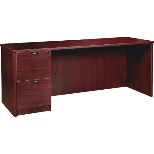 Lorell Prominence 2.0 Mahogany Laminate Left-Pedestal Credenza - 2-Drawer (PC2466LMY)