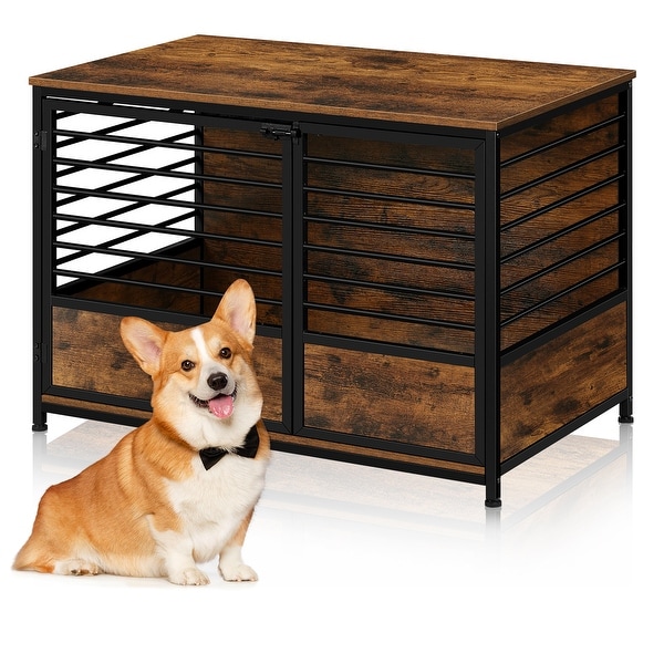 Dog Crate Furniture House Cage with Storage Indoor Living Room Bedroom Side End Table