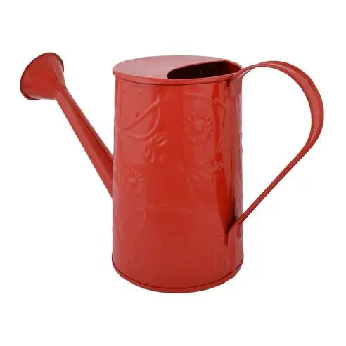 Design embossed Metal red watering can bulk quantity wholesale for outdoor and indoor plants flowers watering can Home Garden