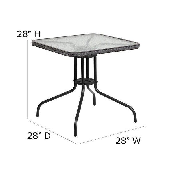 Powdercoated Aluminum/ Rattan Lightweight 5piece Outdoor Dining Set