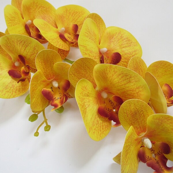 Set of 2 Natural Touch Artificial Phalaenopsis Orchid Flower Stem Tropical Spray 38.5in