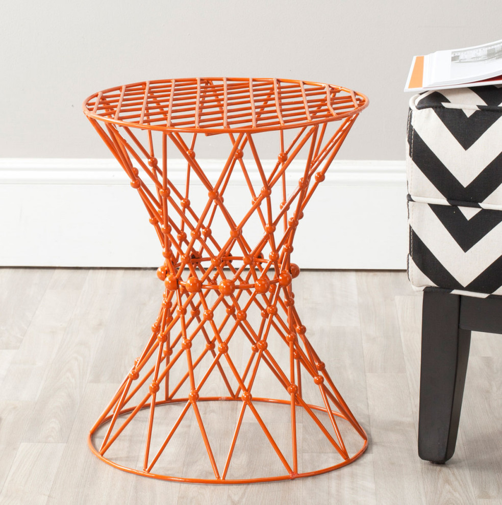 Lottie Iron Wire Accent Table Orange   Contemporary   Side Tables And End Tables   by Virgil Stanis Design  Houzz