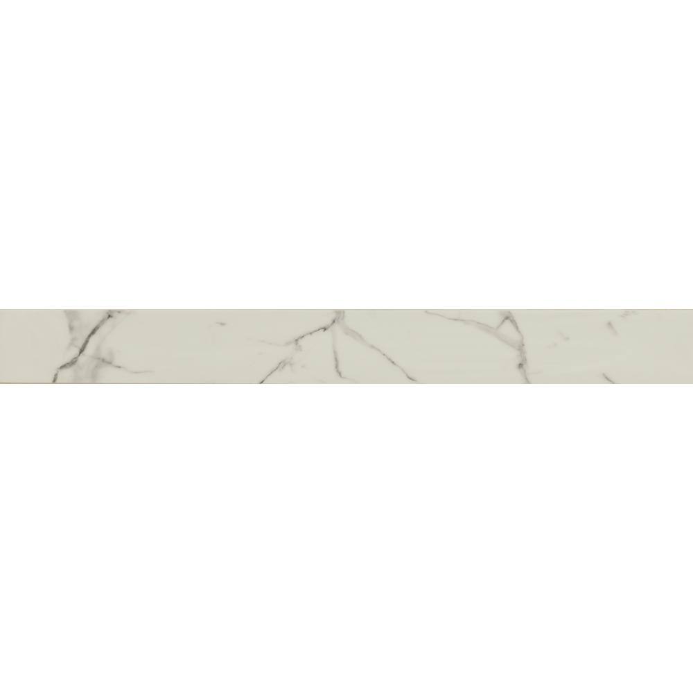 MSI Calacatta Nowy White Double Beveled 4 in. x 36 in. Polished Engineered Marble Threshold Tile Trim THD2CALNOW4X36