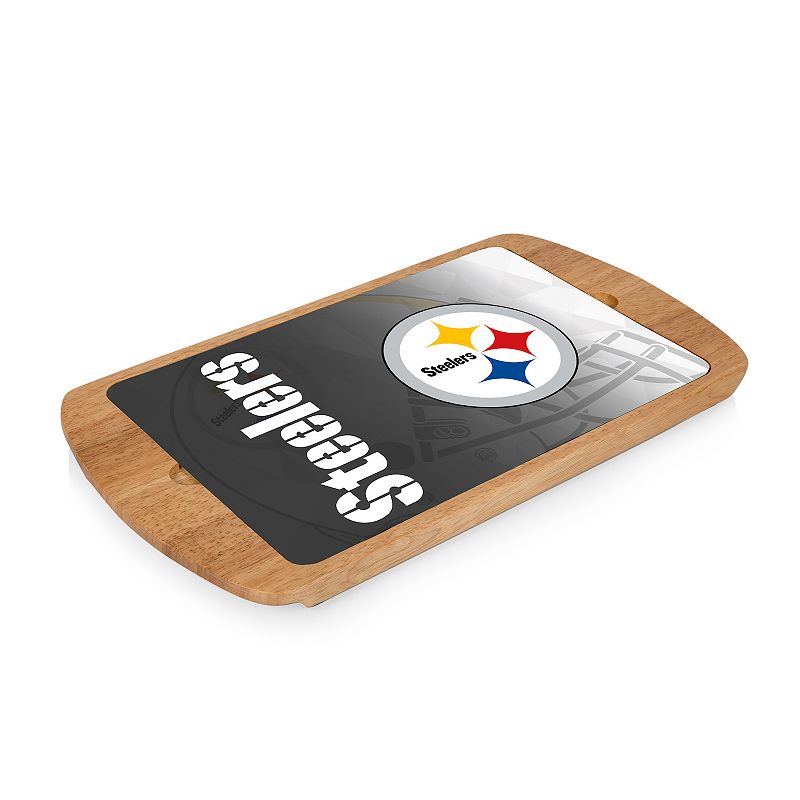 Picnic Time Pittsburgh Steelers Billboard Glass Top Serving Tray